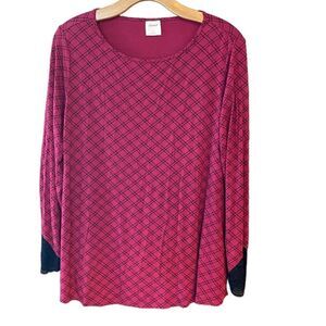 Soma Sz S Maroon Black Lace Cuff Sleeves Loungewear Soft Top